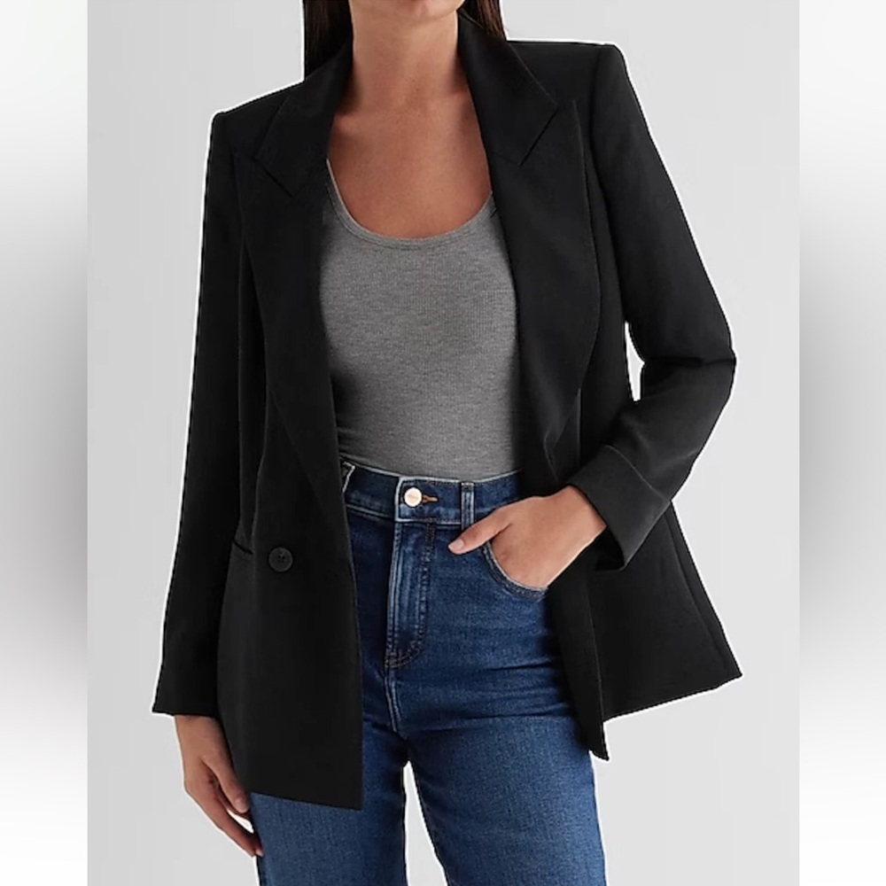 Express black 2 button blazer jacket coat Size Small office career.